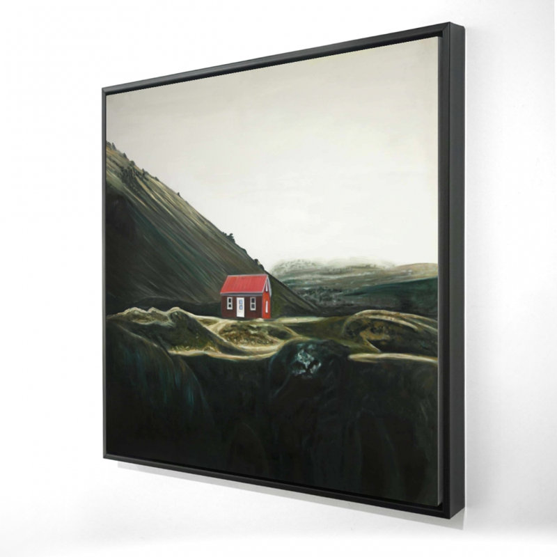 Cabane isolée, reproduction sur toile, H 24 po x l 24 po
