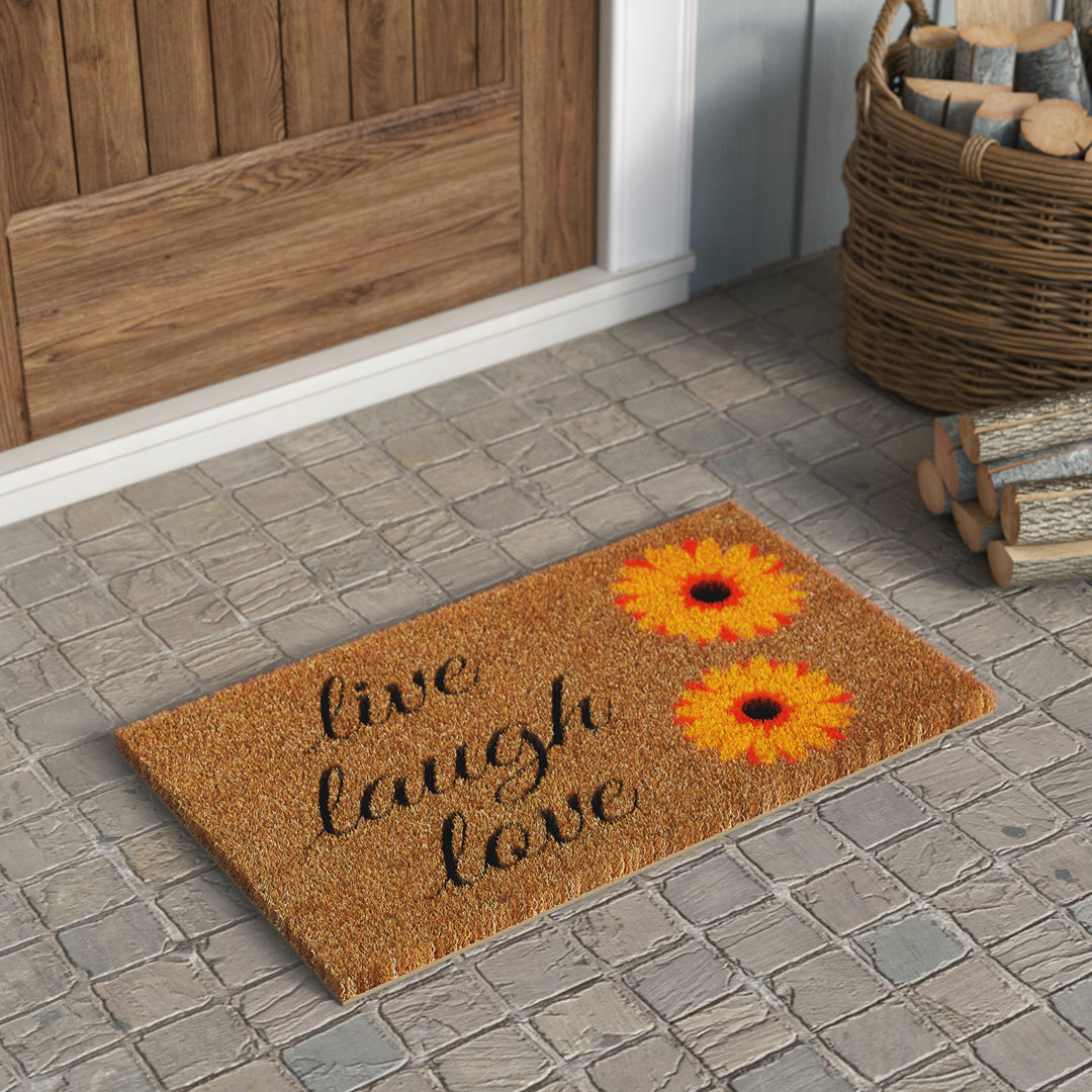 Bowden Sunflower Live Laugh Love Non-Slip Outdoor Door Mat August Grove® Mat 