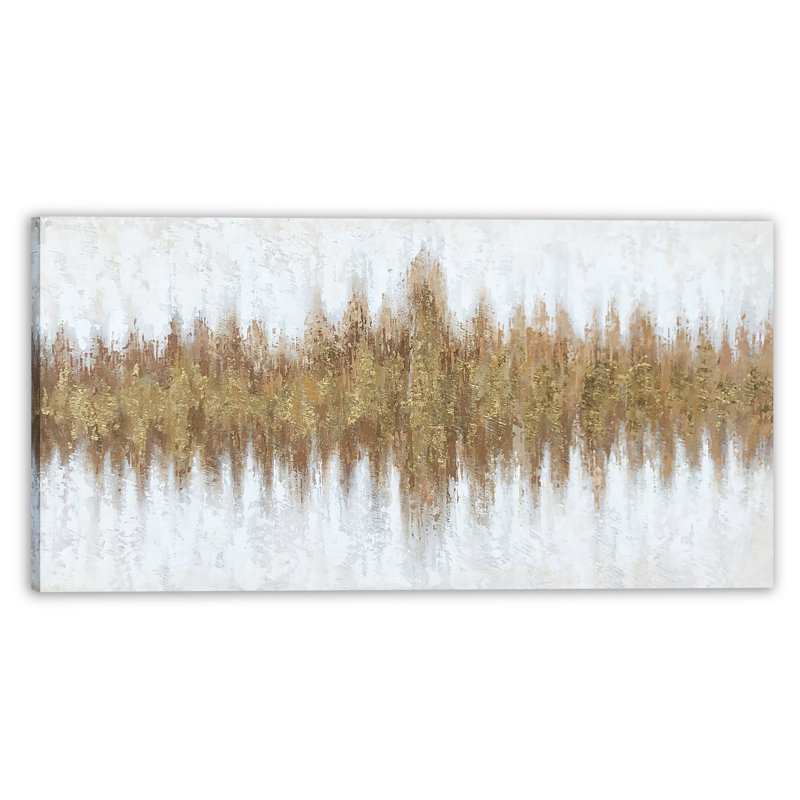 Art abstrait doré - peinture sur toile tendue