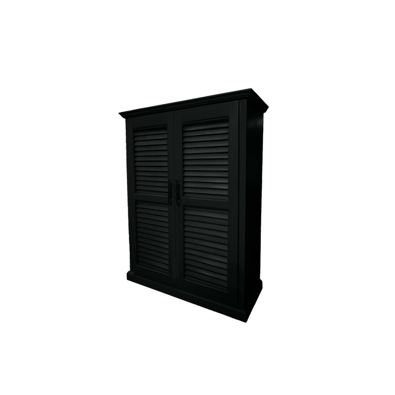 Armoire de cuisine en bois massif de style Shutter, Noir