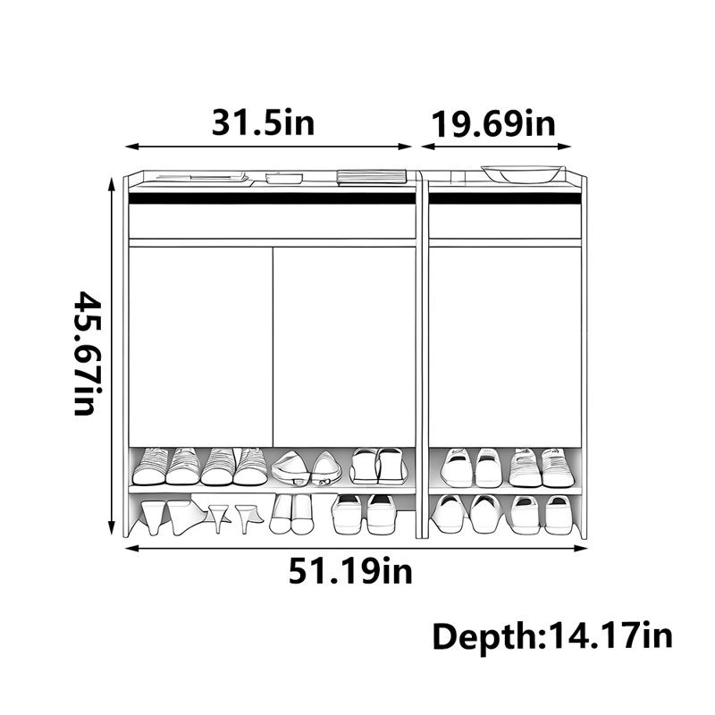 Rangement pratique pour chaussures, Marron foncé