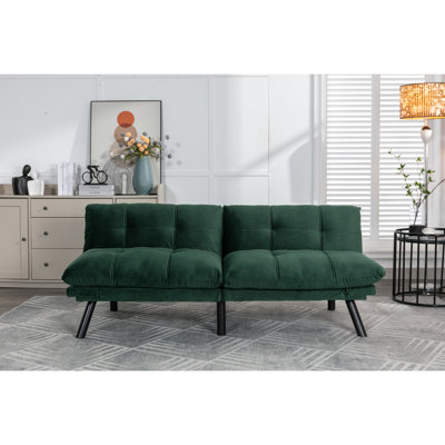 Lit convertible pour lit simple, petit appartement préféré, pin blanc, rembourrage en mousse, accoudoirs réglables et capacité de charge jusqu'à 800 livres, lit simple, doux et chaud, pour les espaces