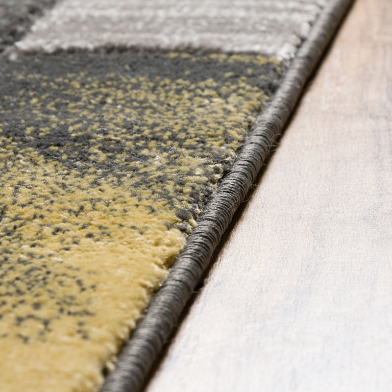 Tapis à motif géométrique, Rectangle 7 pi 10 po x 9 pi 10 po, Or