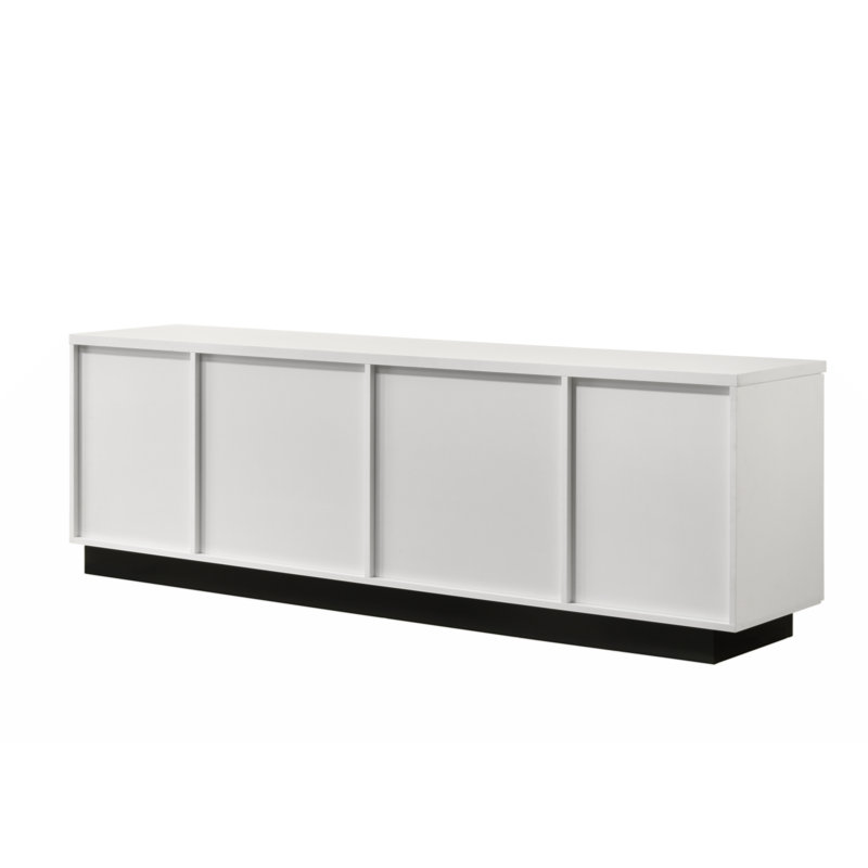 Matilda 70.5'' White and Black Engineered Wood TV Stand
