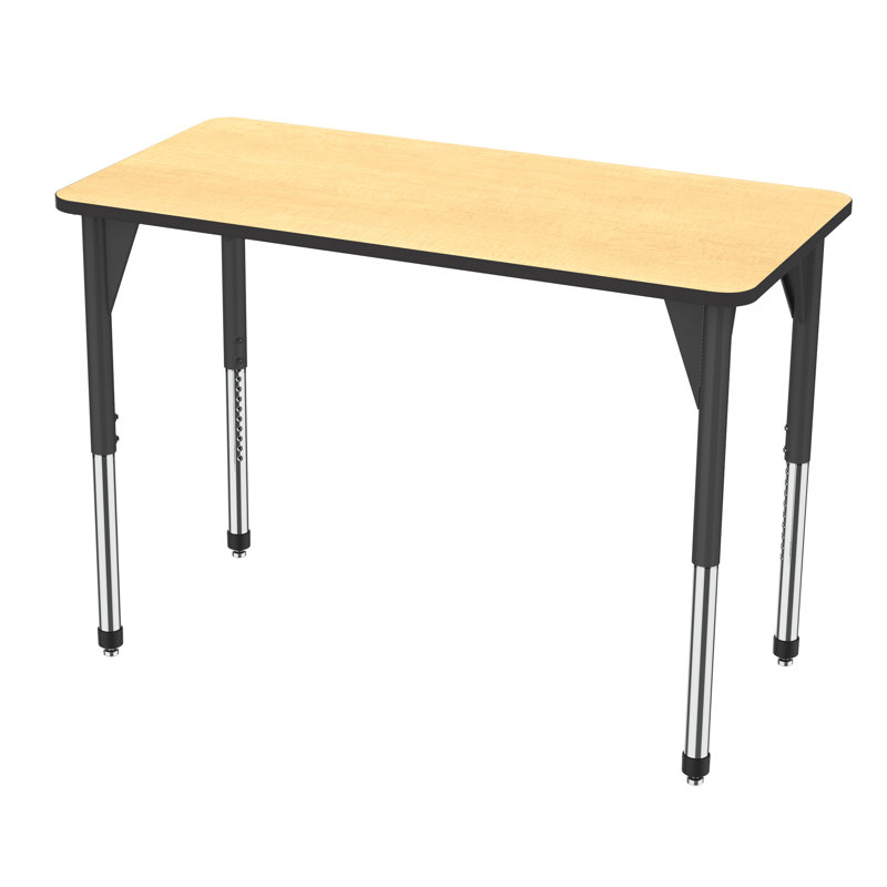 Table d'activité rectangulaire à hauteur réglable Premier Series, H 42 po x l 30 po x L 60 po, Noir, Érable fusion