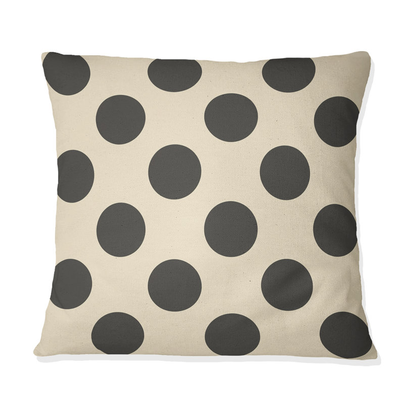 Polka Dot I - Glam Throw Pillow, 18"H x18"H