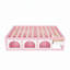 Grand lit plateforme en bois avec bibliothèque, vitrine, lumière DEL et tiroir, rose et blanc-980736028-980736031