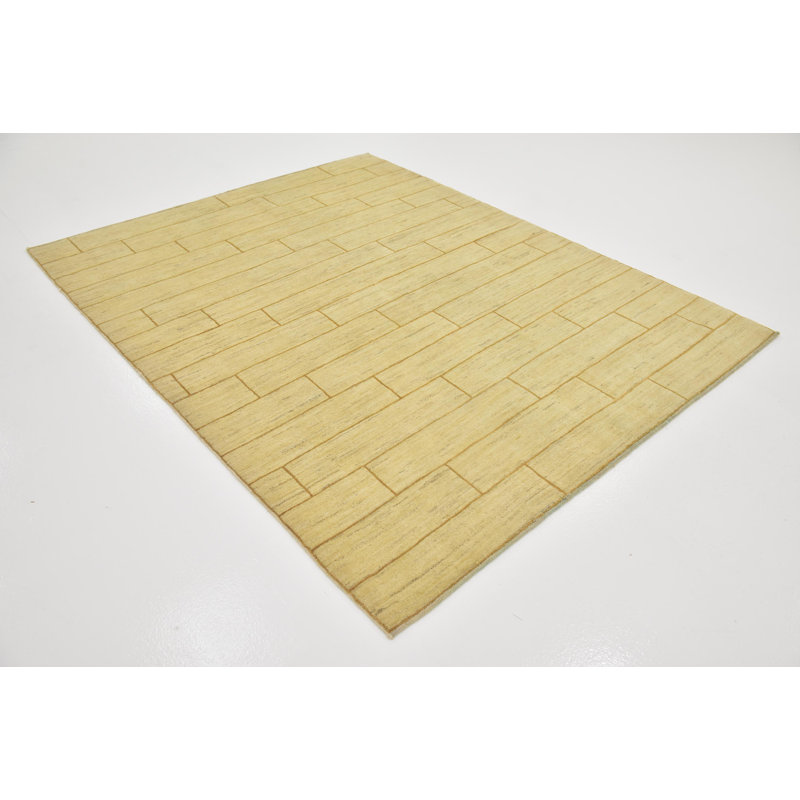 Tapis de surface en laine 5 pi 10 po x 7 pi 5 po one-of-kind noué la crème Didcot