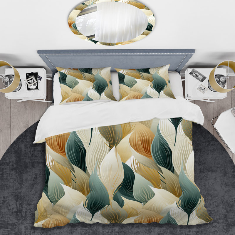 Organic Zen I - Abstract Duvet Cover Set, Twin Duvet Cover + 1 Standard Sham