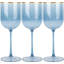 Verres à vin en plastique 12 oz avec bordure dorée Ecoqualité 15 invités