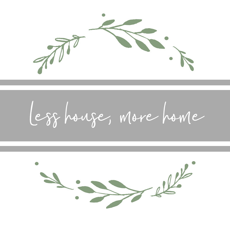Less House More Home Grey - Wrapped Canvas Print, 51cm H x 51cm W x 3.8cm D