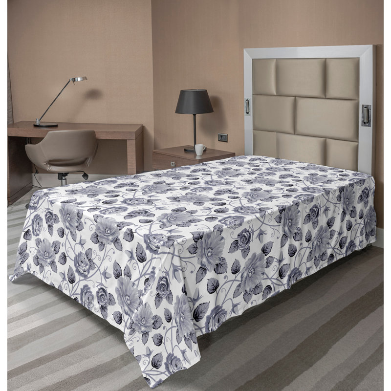 Ambesonne Nature Top Flat Sheet Glisten Fish Sunlight King Blue Purple White, Drap plat pour lit simple