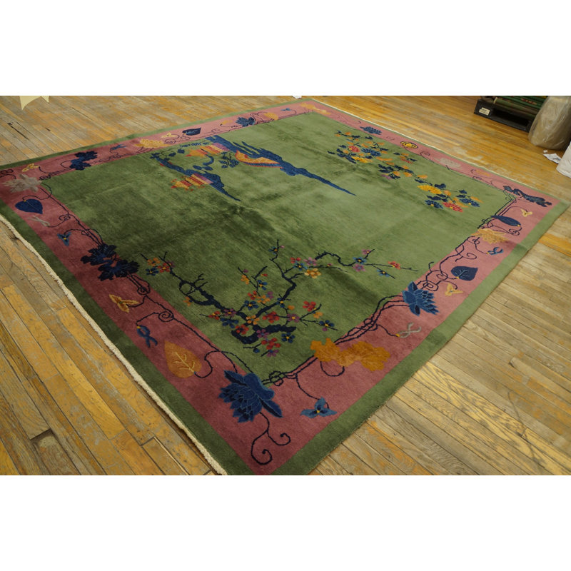 Tapis art déco chinois en laine antique