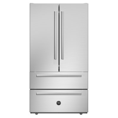 Bertazzoni 36" 22.5 Cubic Feet Energy Star Smudge-Resistant French Door Refrigerator with Water and Ice Dispenser