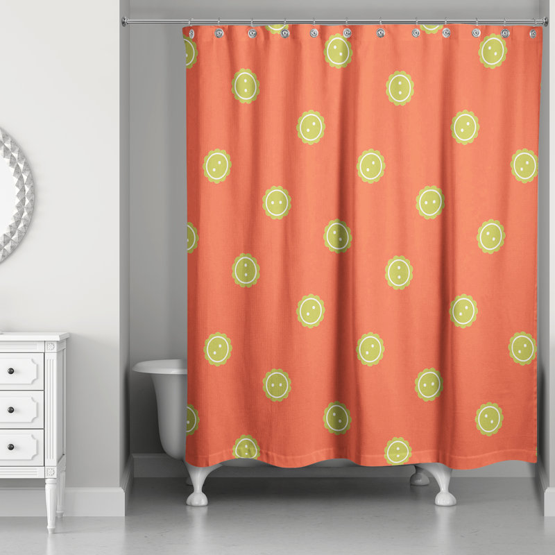 Rideau de douche à bouton simple Fraser, Orange