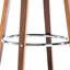 Siège pivotant de 26 pouces de style Mid-Century moderne, similicuir noir, dossier noyer, repose-pieds, idéal pour les espaces de cuisine