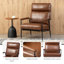 Fauteuil Mid-Century moderne en similicuir avec dossier haut et accoudoirs rembourrés-153021677