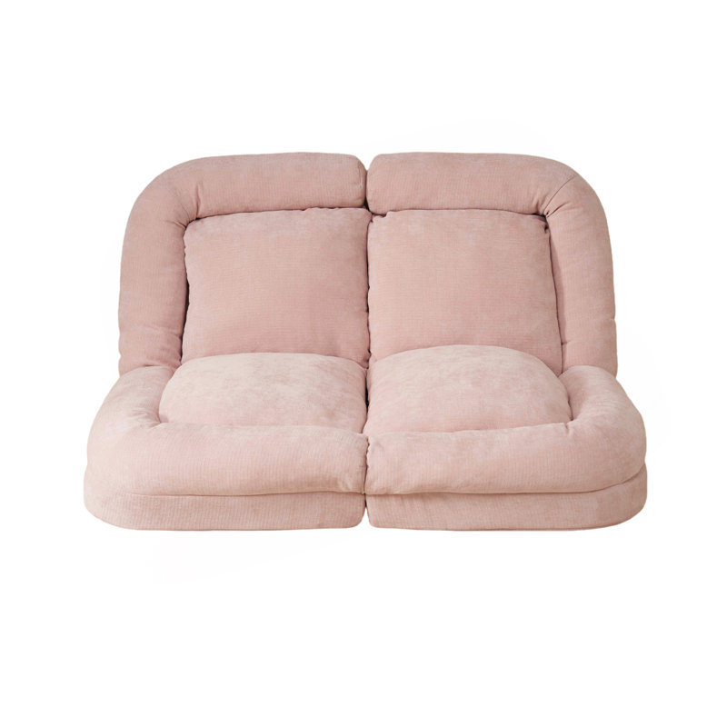 Le canapé-lit double convertible est la partie gauche du produit complet., Rose