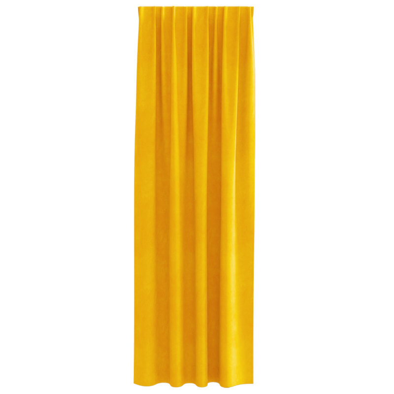 Curtains Polyester 140Cm Sound-Absorbing, 140cm Width x 225cm Drop, Mustard