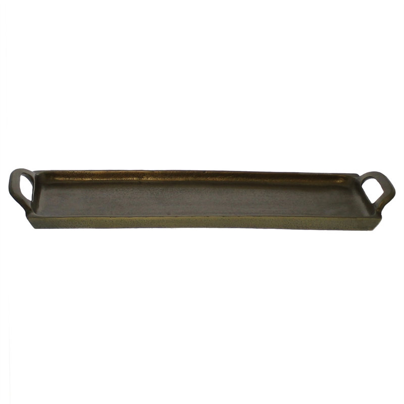 Plateau en métal, Brun, H 1,5 po x l 21 po x P 5,75 po