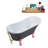 55" Streamline Clawfoot Soaking Acrylic Bathtub With Drain, Clawfeet, and Bamboo Tray-90727904-66367039
