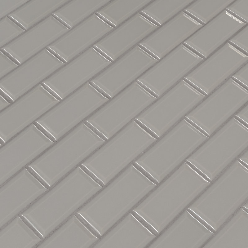 Lume Gray Subway 12 in. x 12 in. Porcelain Mosaic Wall Tile