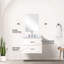 Meuble-lavabo blanc avec comptoir en acrylique blanc, 24 po X P 18 po, ensemble de meuble-lavabo avec robinet et miroir, robinet inclus-1976531408