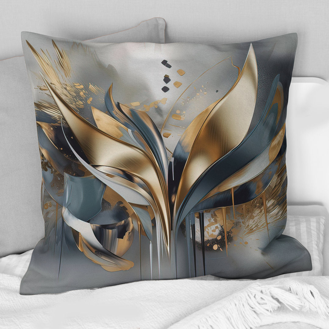 Abstract Shapes And Lines IV - Abstract Marble Printed Pillow Design Art