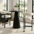 30" Modern Round Counter Height Dining Set With Black Pedestal Table And Bouclé Upholstered Chairs