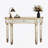 Half-Moon Mirrored Console Table With Fluted Glass And Crystal Knob Drawer, A Versatile And Elegant Addition To Any Home Interior-627337869