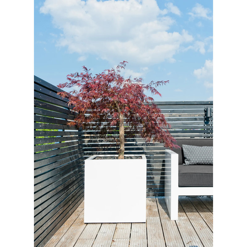 Eastvale Handmade Planter Box, White, 12" H x 12" W x 12" D