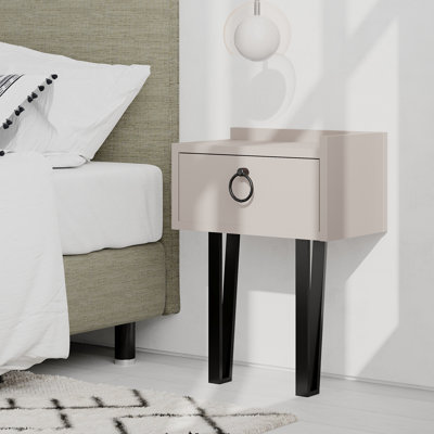 David-Jack 1 Drawer Bedside Table with Hairpin Legs