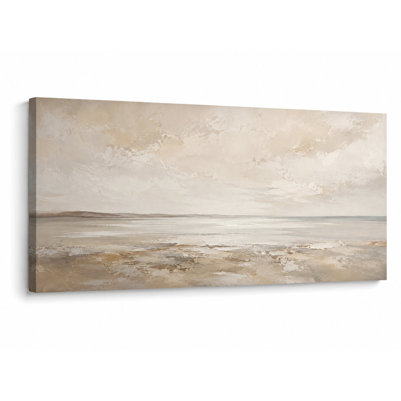 Jadie de paysage côtier beige et gris, L 55 po x H 27,5 po x P 1,5 po
