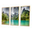 «Mountain Lake Panorama», ensemble de 3 toiles encadrées-979873001-979873006