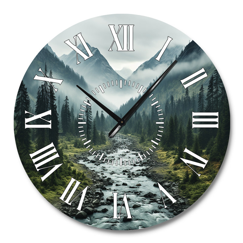 Horloge murale Canada Misty Mountains - Paysages, Grand
