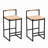 Set Of 2 Bar Stools With Back  Paper Rope Woven Counter Height Dining Chairs For Kitchen, Home