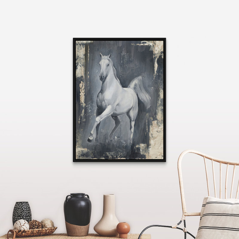 Reproduction d’art « Running Stallion II » par Ethan Harper, Cadre noir, H 18 po x l 14 po x 1,75 po