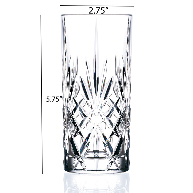 Tuscan Elegance 6-Piece Lead-Free Crystal Highball Glass Set