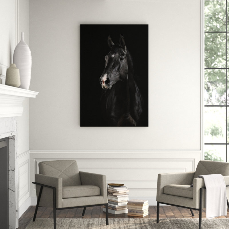 Black Horse Face Print, 60" H x 40" W x 1.5" D