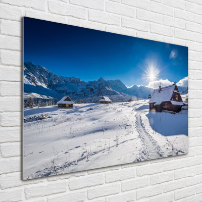 Glass Print Wall Art 100X70cm Image Printed On Glass Decorative Wall Picture Behind Toughened / Tempered Safety Real Glass For Kitchen & Living Room Theme:Hale Tatry