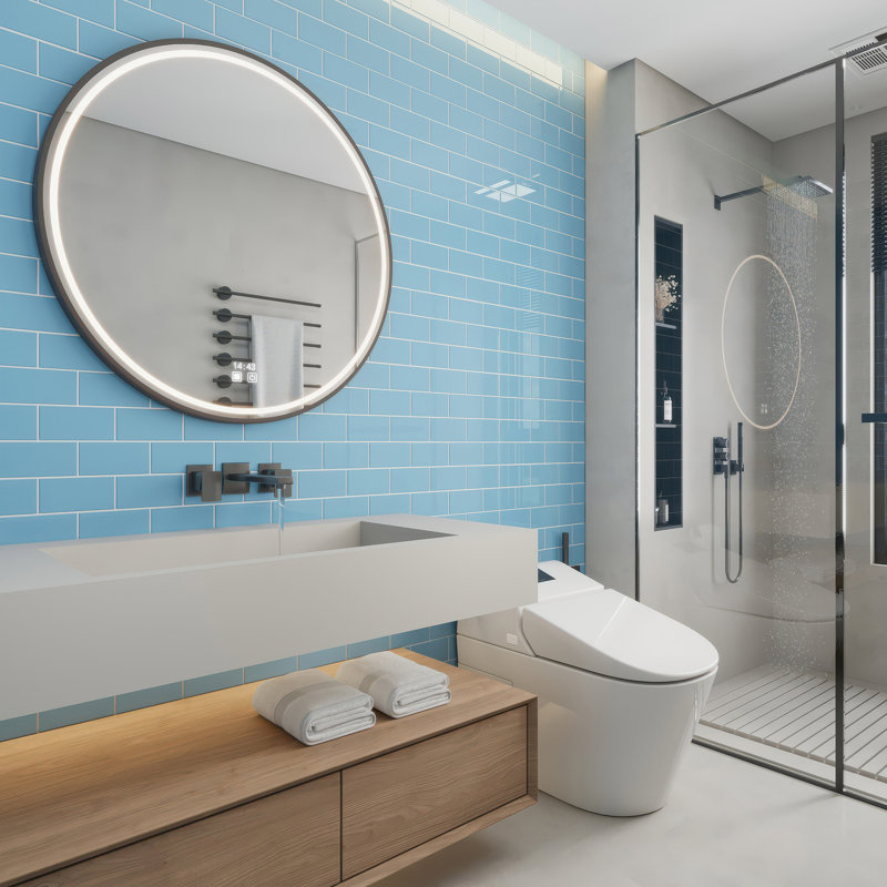 Subway Glass Tile 3" x 6", Light Blue