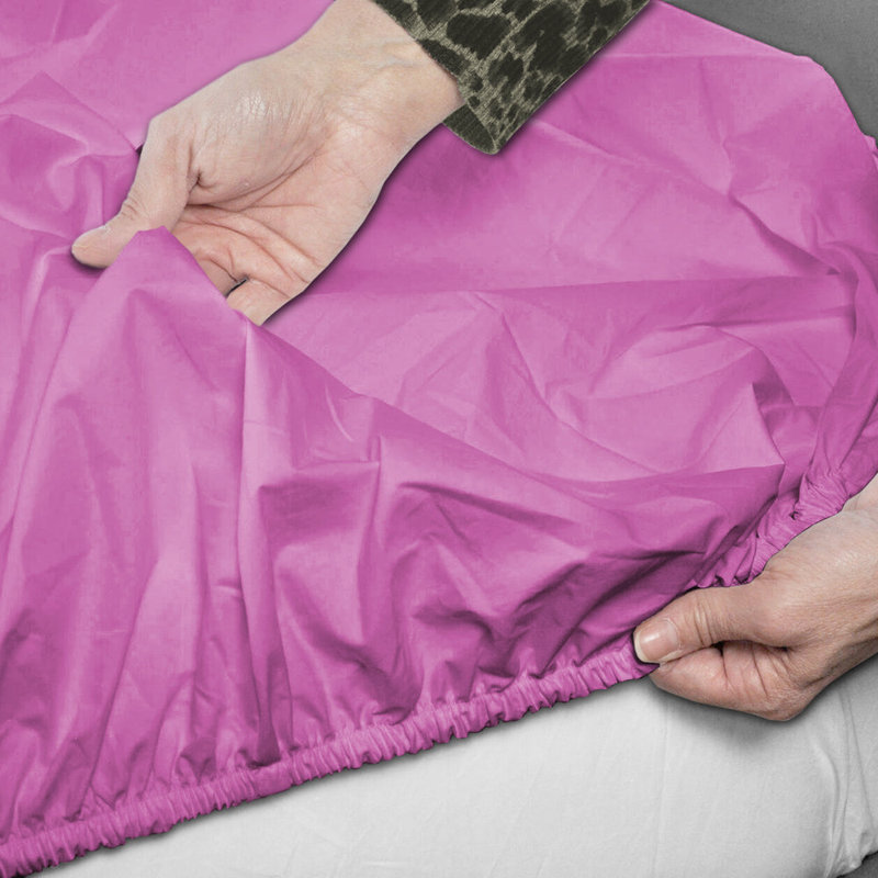 Microfiber Brushed Fitted Sheet, Kingsize (5'), Lilac/Purple
