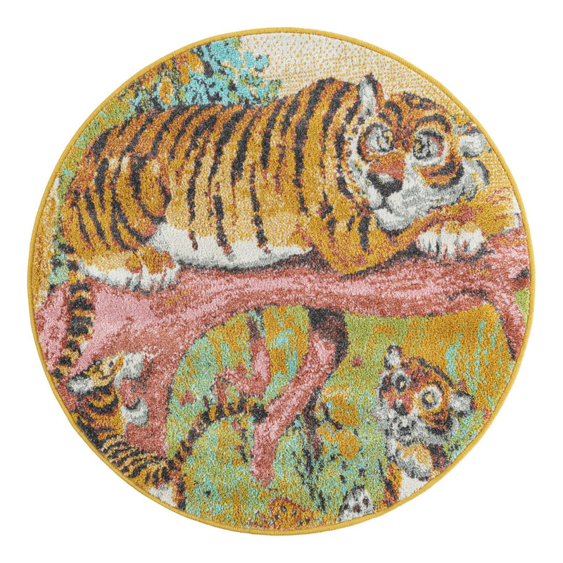Unique Loom Tigger Whimsy Kids Rug, Round 3'3"