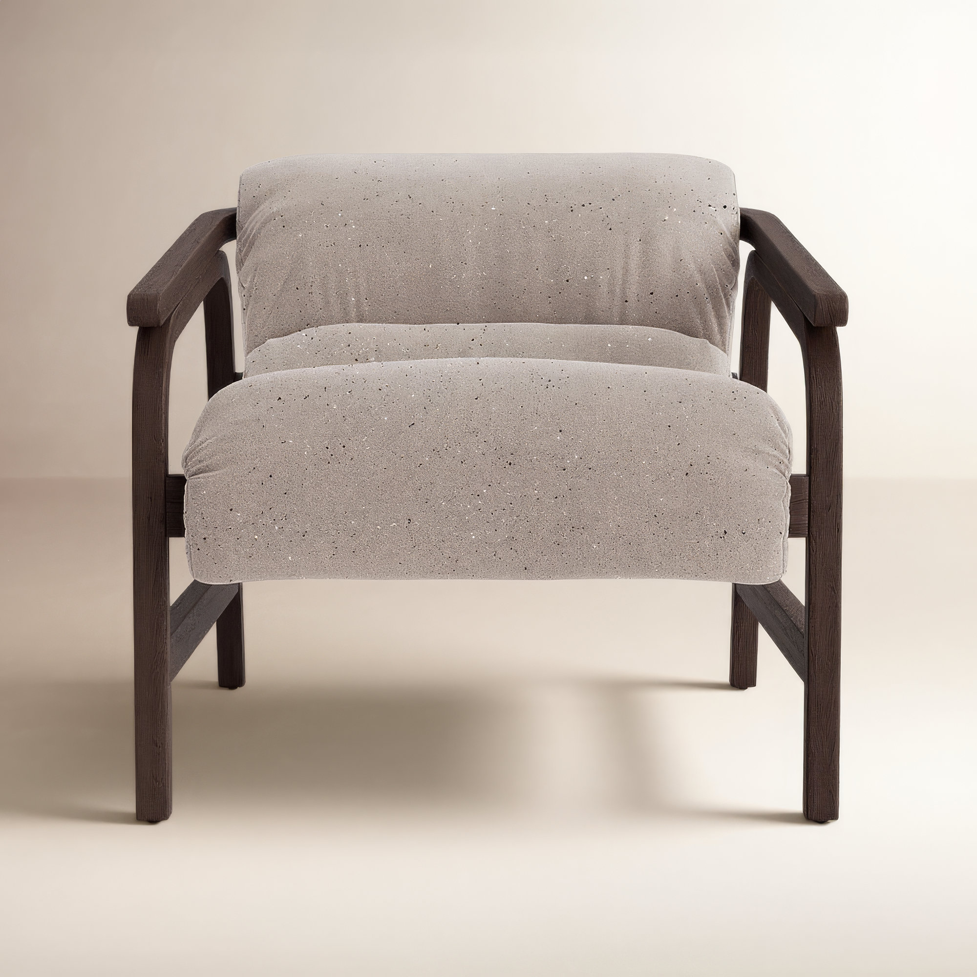 Cellire Chair, Stone Linen, Dark Brown Wood/Java