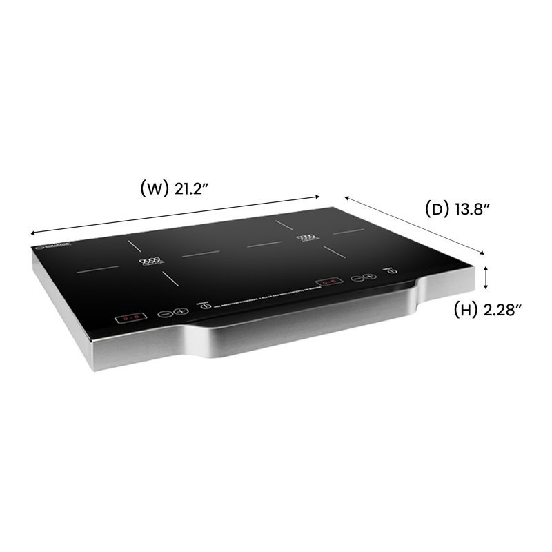Plaque de cuisson à induction à 2 brûleurs 21 po avec poignée en aluminium Equator 110V