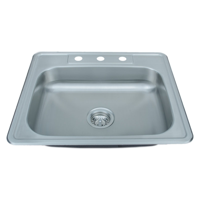 Wells Sinkware Specialty Series 22'' W Single Bowl Stainless Steel Drop-In Kitchen Sink with 3 Faucet Holes