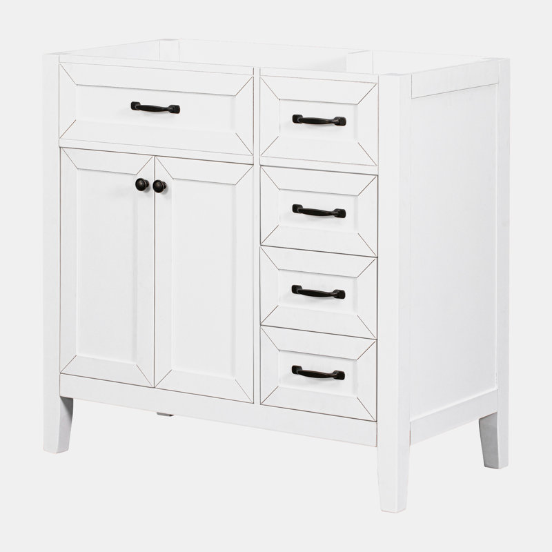 Base de meuble-lavabo simple 35,5 po seulement, Blanc