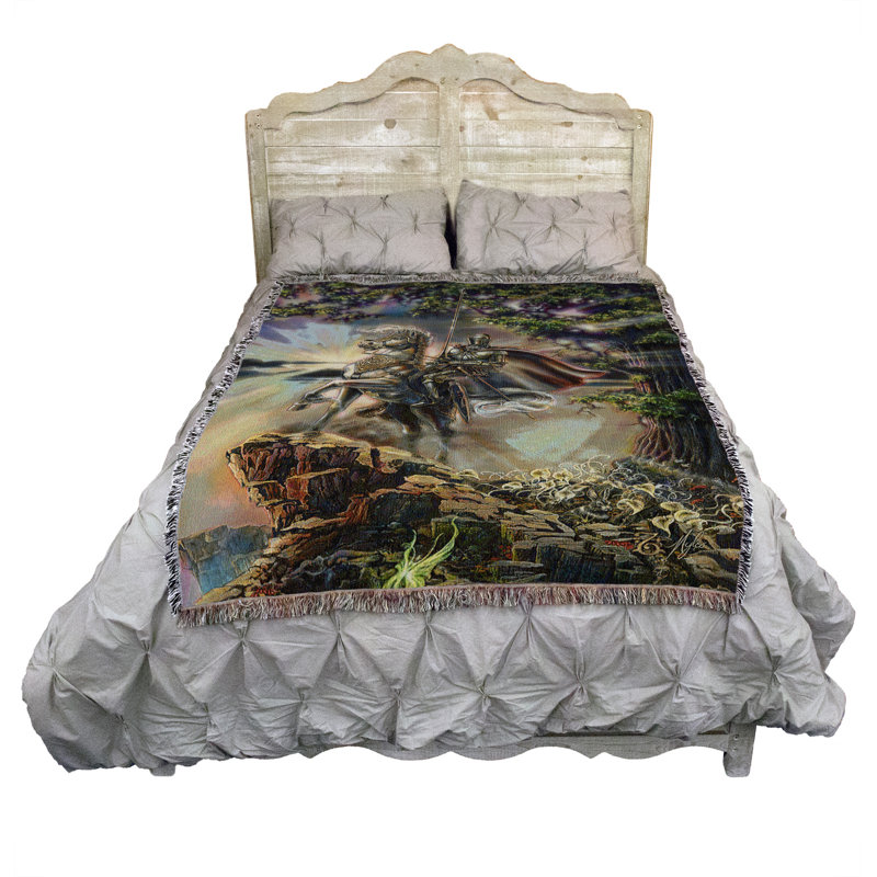 Jeté Pure Country Weavers The Knight par Myles Pinkney - jeté en tapisserie fantaisie tissé à partir de coton - fabriqué aux États-Unis (72 x 54)