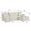 Canapé modulaire 96 po avec méridienne en L 96 po, canapé modulaire moderne avec assise profonde, canapé rembourré pour la chambre à coucher du salon, aucun assemblage requis et porte-gobelet (tissu moelleux), vert-1229933523-1229933525-1229933524