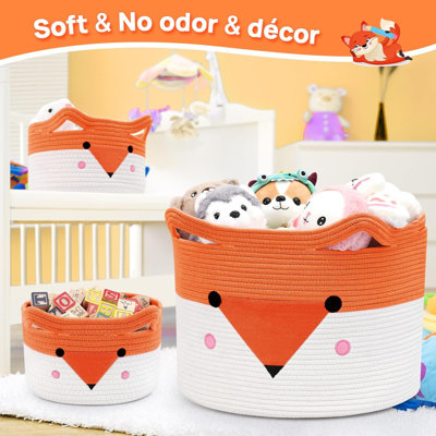 Grand panier de rangement pour jouets - paquet de 3 - orange